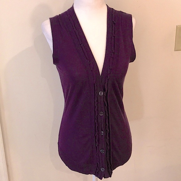 The Limited Purple Sweater Vest Cardigan - Sz S - Picture 1 of 6